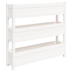Helloshop26 - Jardinière bac lit surélevé plantes fleurs terrasse jardin 112 x 25 x 104,5 cm bois massif de pin blanc 02_0037394 - 3000214244525_0