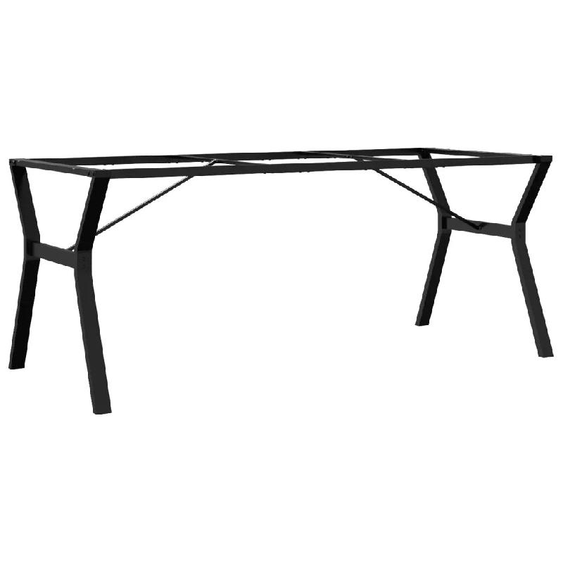 Helloshop26 - Pieds de table à manger cadre en Y 180 x 80 x 73 cm robustes stables style industriel en acier noir 02_0047264 - noir acier 30002346850_0