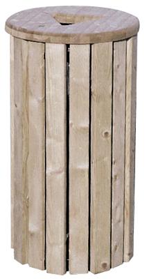 POUBELLE BOIS GENÈVE 100 L SANS COUVERCLE NATUREL - MANUTAN COLLECTIVITÉS