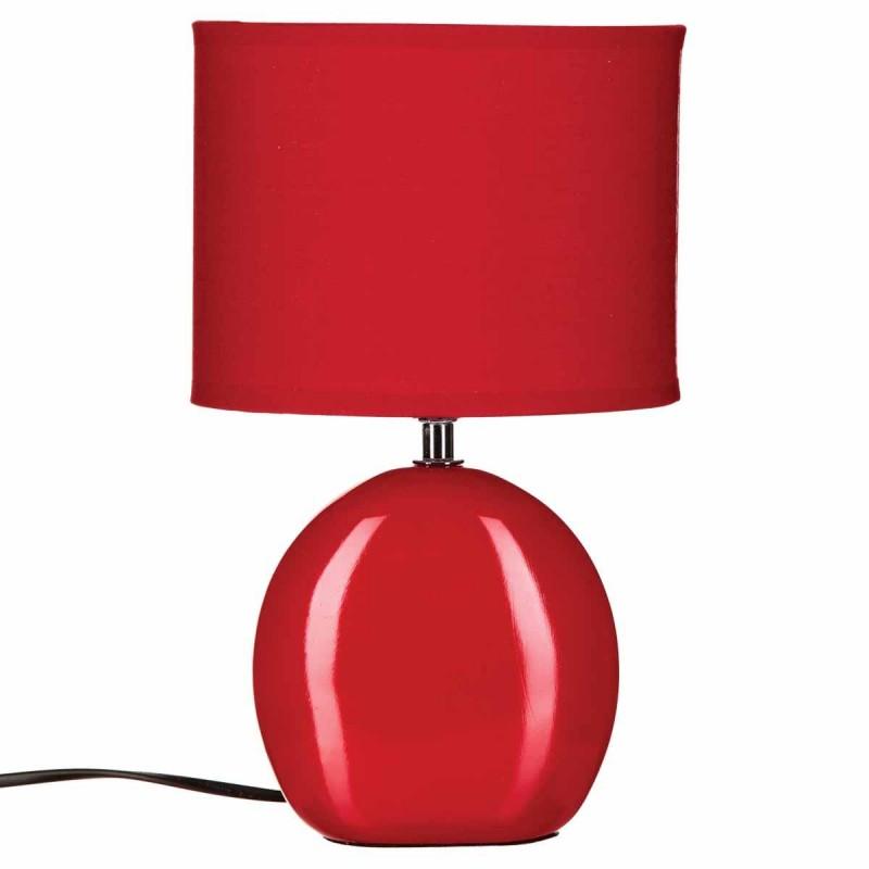 Lampe à poser ovale céramique 31cm rouge - paris prix