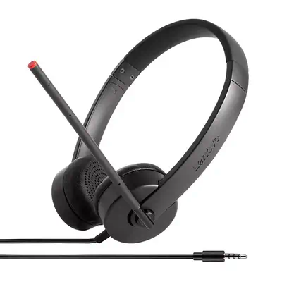 Lenovo Stereo Analog Casque Avec fil Arceau Bureau/Centre d'appels Noir_0