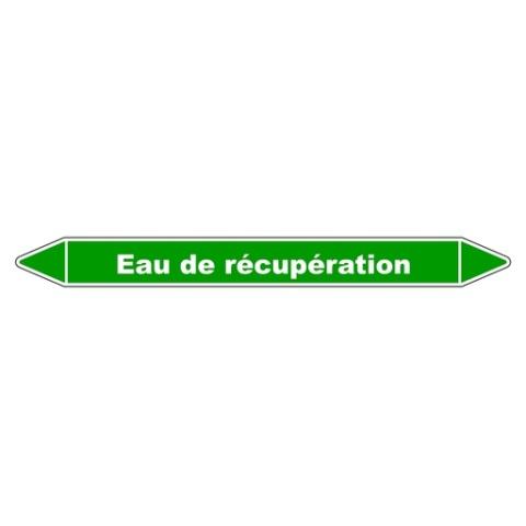 LOT DE 5 - MARQUEUR DE TUYAUTERIE - EAU DE RÉCUPÉRATION - NFX 08-105 - VINYLE 450 X 52 MM