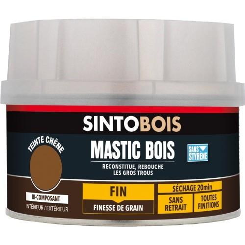 MASTIC POLYESTER POUR BOIS - GRAIN FIN - CHÊNE MOYEN 570 G - SINTOBOIS SINTO