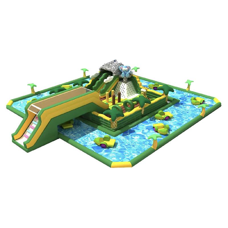 Mini parc aquatique Kenya - Structure gonflable 400 m² - Dimensions 20x20x6 m - Norme CE EN 14960_0