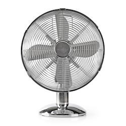 Nedis ventilateur De Table En Métal 30 Cm De Diamètre 3 Vitesses Fonction D'oscillation Chrome - 3665476901977_0