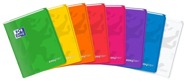 Oxford Lot de 10 Cahier EasyBook piqué 17x22, 96p./48 feuilles 90g/m², quadrillé 5x5 + marge, coloris assortis (8) - 3020120119618_0