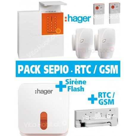 Hager  alarme intrusion Hager Centrale sirène avec clavier SEPIO RLC304F 