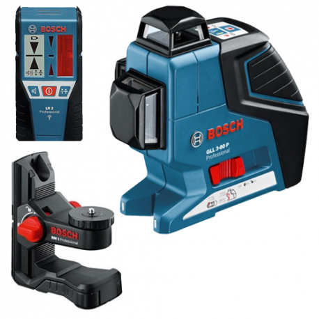 PACK LASER LIGNES GLL3-80P + SUPPORT BM1 + CELLULE LR2 - BOSCH ...