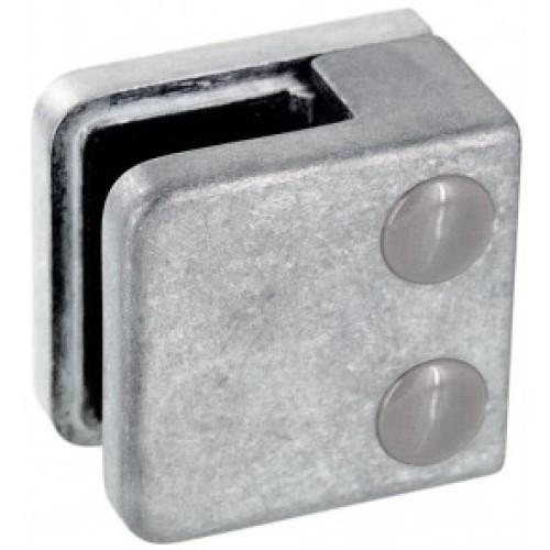 PINCES À VERRE CARRÉ 45X45 MM POUR GARDE-CORPS – SUPPORT PLAT – ZAMAK BRUT DESIGN PRODUCTION
