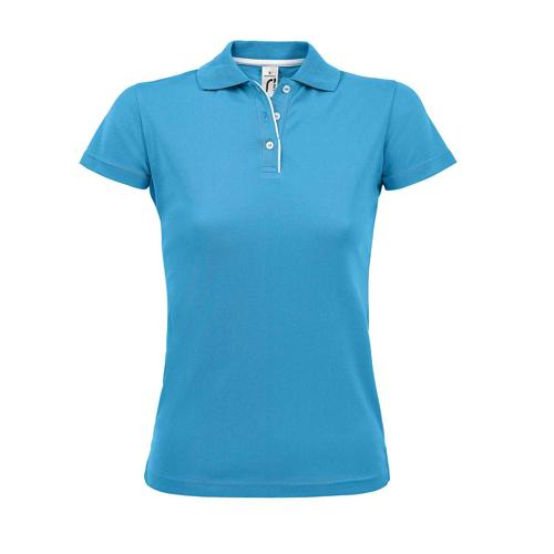 POLO PERSONNALISABLE FEMME EN POLYESTER AQUA
