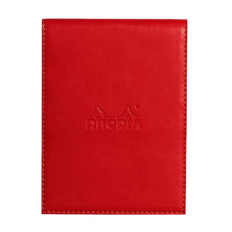 RHODIARAMA PORTE-BLOC AVEC PORTE-CRAYON + BLOC N°12 PETITS CARREAUX 5X5 - COQUELICOT - LOT DE 3