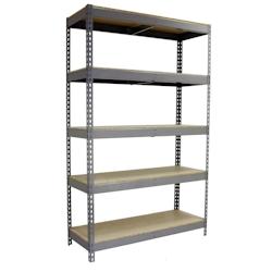 SimonRack Étagère Industrielle, 2500x1200x450 mm, 5 Niveaux en bois, Étagère Charge Lourde, Gris/Bois - Simonforte - métal 8435104976739_0