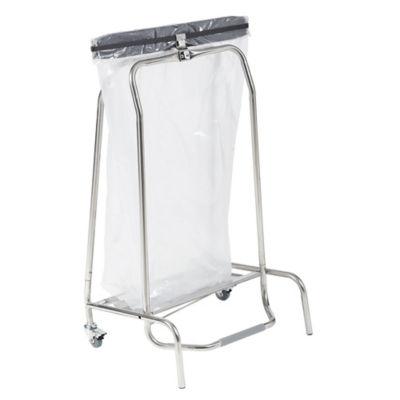 Support sac poubelle d'intérieur 2 roues à pédale Rossignol inox sans couvercle 110 L_0