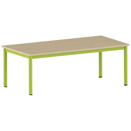 TABLE CARÉLIE 160 X 80 MOBILE T3 STRAT HÊTRE MIEL- VERT 1864 - MOBIDECOR