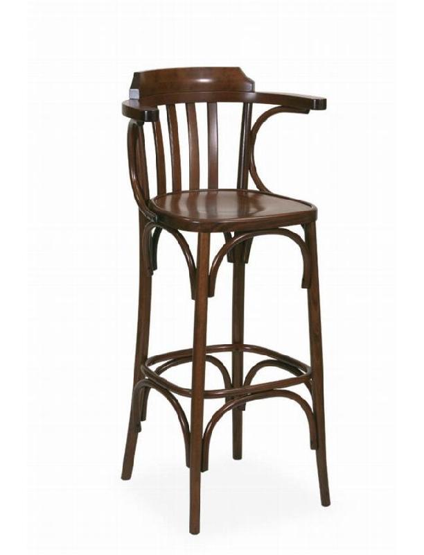 Tabouret de bar Bluette - assise et dossier en bois_0