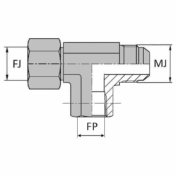 Tés - Orientable renversé mâle JIC X femelle NPT X femelle tournant JIC - 9/16' , 12.76 , 9/16' , 14.28 , 1/8' , 8.48_0