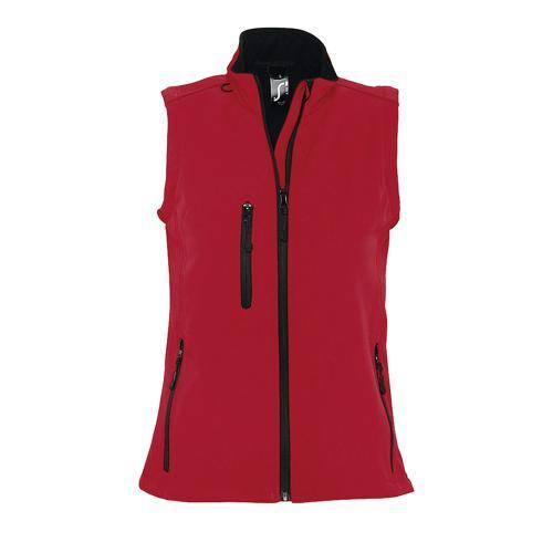VESTE SANS MANCHE FEMME ZIPPÉE SOFTSHELL EN POLYESTER ROUGE PIMENT