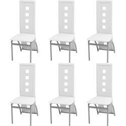 VidaXL Chaises à Manger Lot De 6 Blanc Similicuir - blanc 274310_0