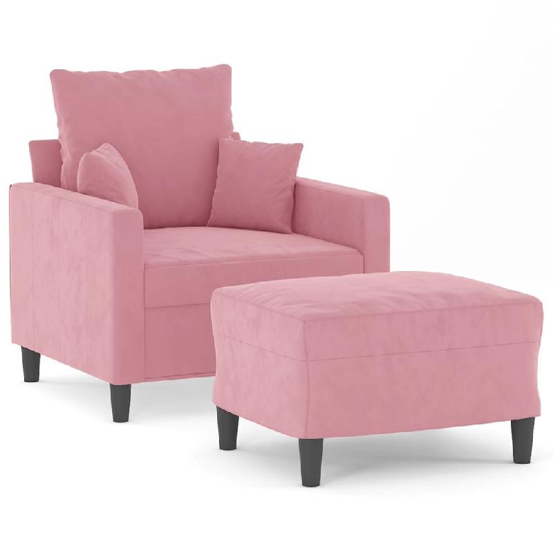 VidaXL Fauteuil avec repose-pied Rose 60 cm Velours Modèle Orion Pro - 3201100_0