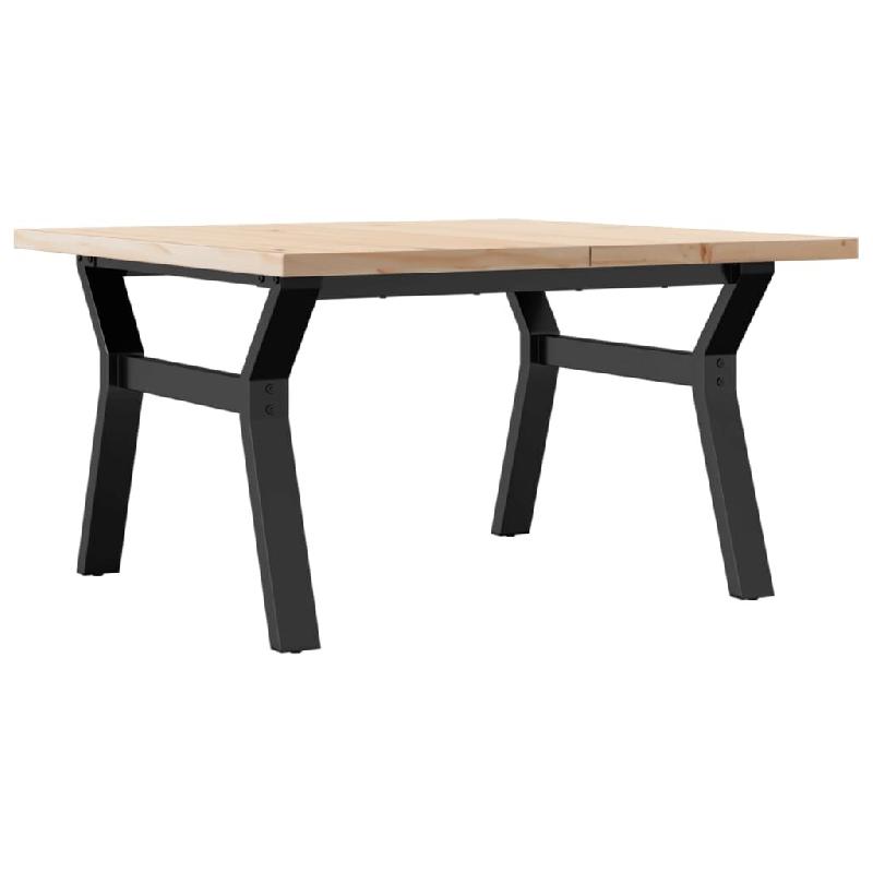VidaXL Table basse cadre en Y 80x80x45,5cm bois de pin massif et acier Modèle Nova Bois - 3282773_0