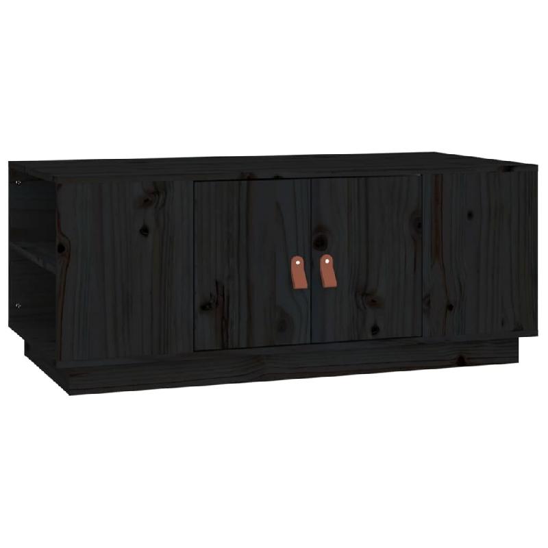 VidaXL Table basse Noir 100x50x41 cm Bois massif de pin Modèle Ombre Omicron Plus - 818259XL_0