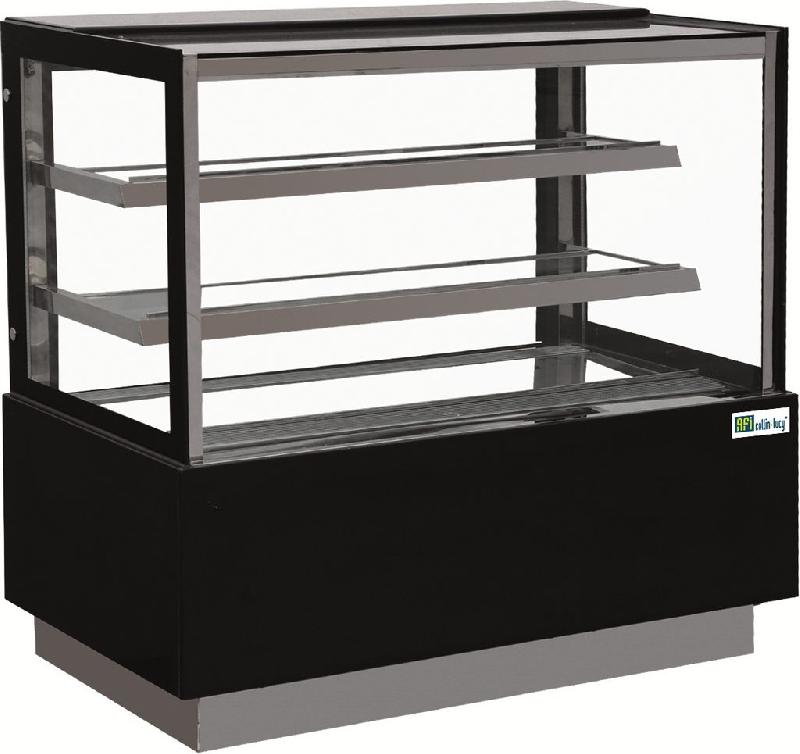 Vitrine pâtisseries noire vitrage droit 2 étagères température +2/+... - PEDEN60_0