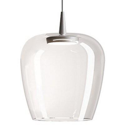 Zafferano Suspension Bilia 230V LED 8W en aluminium et verre borosilicaté transparent, design en cloche avec diamètre 27 cm, IRC 90 - gris 805894533_0