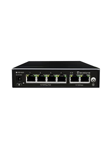 Switch LevelOne FEP-0631 - 6 ports Fast Ethernet - 4 ports PoE IEEE 802.3af/at - Distance jusqu'à 250m_0