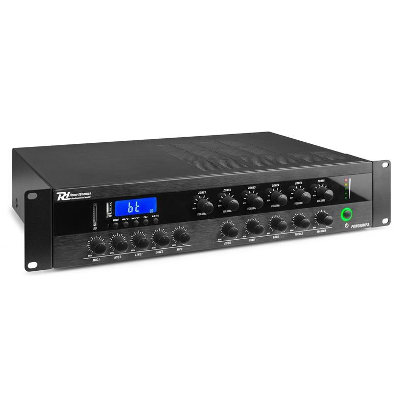 Amplificateur 6 Zones 360 Watts - PDW360 - Montage en rack avec réglages de volume séparés et module MP3 intégré_0