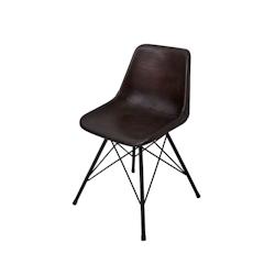 Antic Line Créations Chaise assise cuir dark brown, L49 X P35 X H78, Assise H46 - marron cuir CD876_0