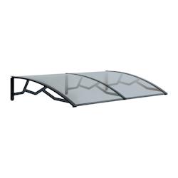 Auvent de Porte d'Entrée 100 x 145 cm - Polycarbonate Alvéolé Anti UV Marquise Transparente - Protection Intempéries Art Plast - transparent 80106_0