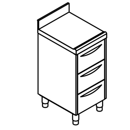 Bloc de 3 tiroirs gn 1/1 avec dosseret, 500x700 mm - DTC3A705_0
