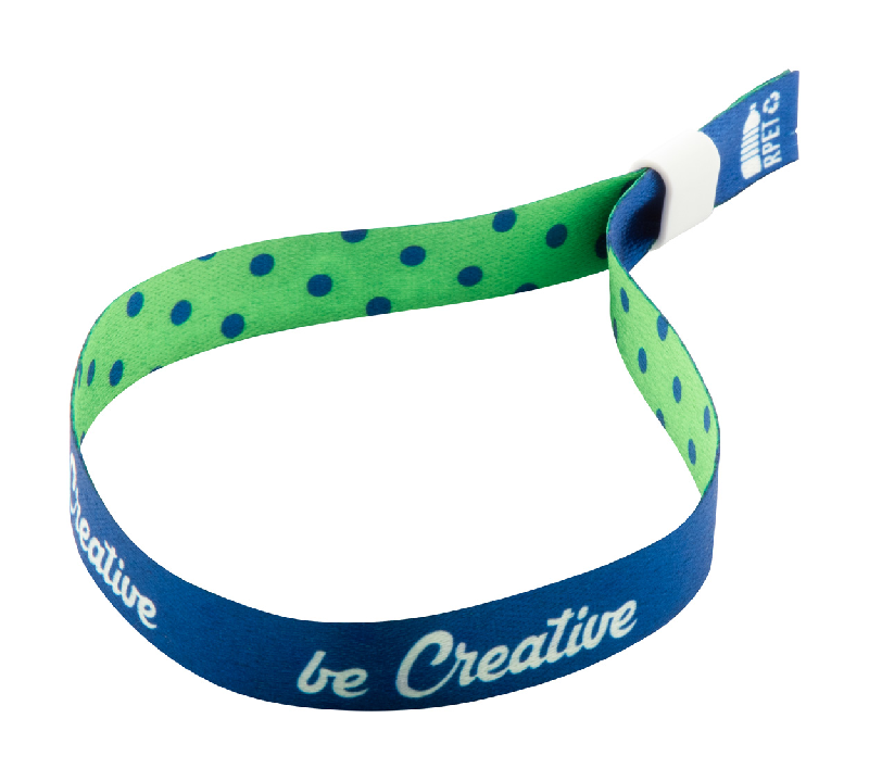 Bracelet festival personnalisable - polyester RPET - fermoir plastique coloré - impression sublimation_0