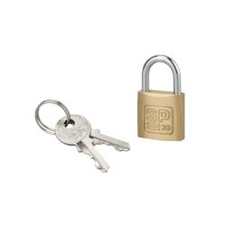 Cadenas à clé SP, bagage, 20mm, anse acier cémenté nickelé, 2 clés - SP - doré 3150268610200_0