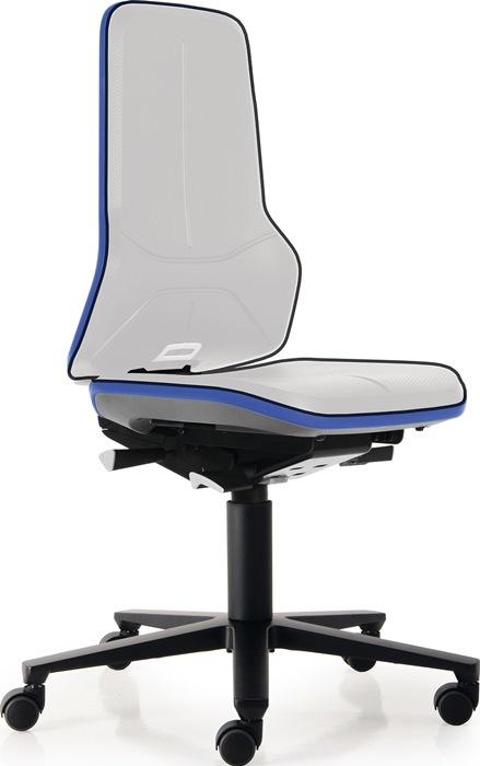Chaise atelier pivotante Neon rouleaux sans élément rembourrage bleu 450-620 mm contact permanent BIMOS_0