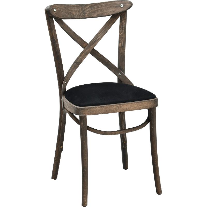 Chaise de restaurant CROSS en hêtre - jonction américaine - garnie_0