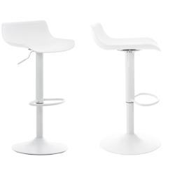 Décoshop26 - Lot de 2 tabourets de bar pieds trompette style contemporain avec repose-pieds hauteur réglable en plastique et métal 10_0000311 - 300_0