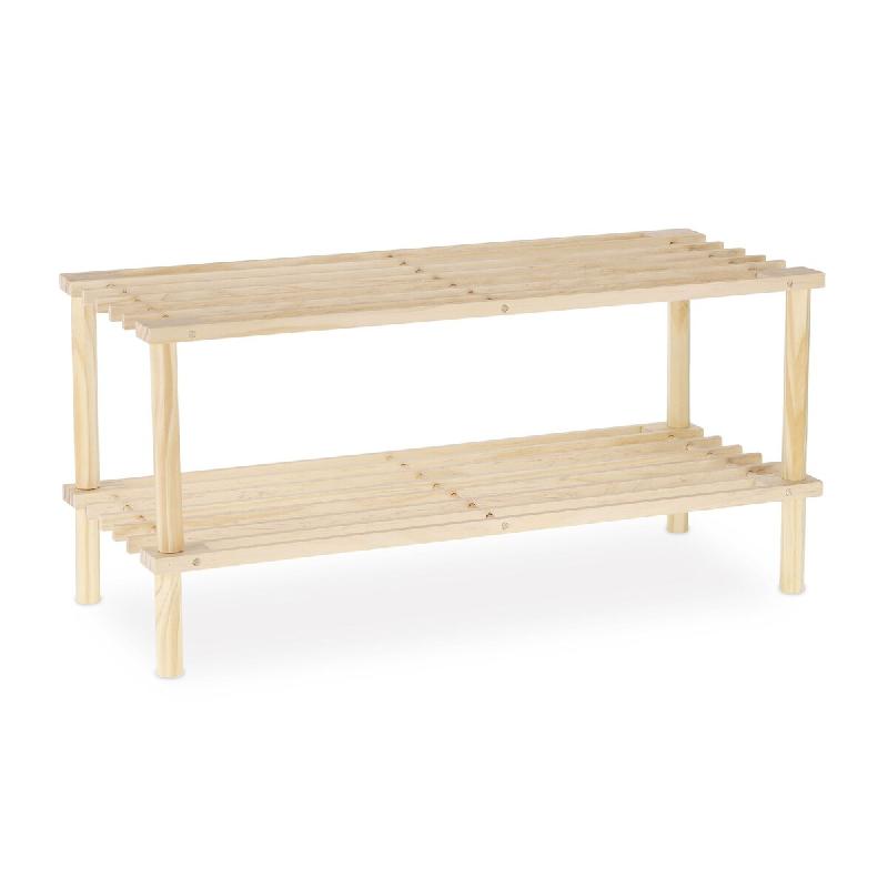 Helloshop26 - Étagère à chaussures ouverte étroite 93 x 30 x 60 cm pour 4 paires pratique style naturel en bois clair 13_0010781 - vert Bois massi_0