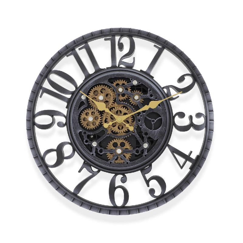 IvoQ Horloge Murale Industrielle avec Engrenages Mobiles – Look Vintage Robuste – Rétro – Parfait pour Salon, Bureau et Chambre – Véritable_0