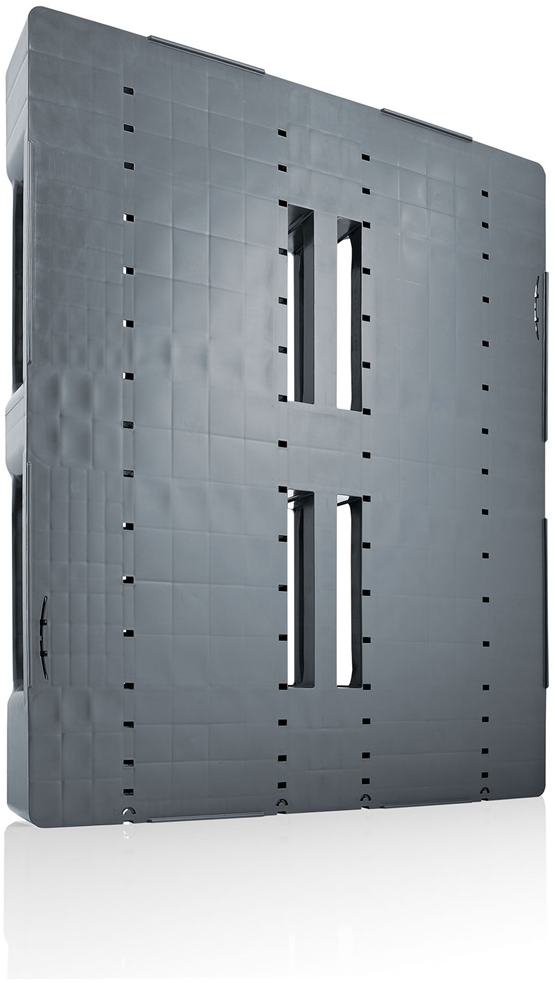 Palette plastique PE régénéré 1000x1200 - Modèle CS - CS3 avec plancher plein et 3 semelles_0