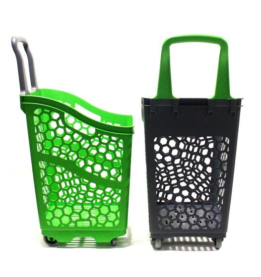Panier à roulettes - 65L - Poignée fixe de 860 mm - Quatre roulettes_0