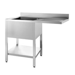 Plonge 1 bac à gauche avec passage lave-vaisselle - P 700 mm - inox PLV1BG7-12_0