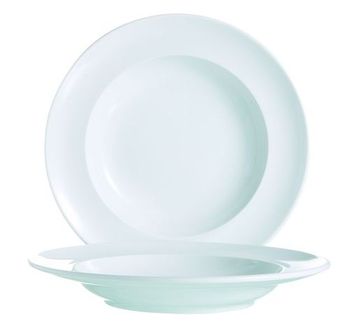 ASSIETTE CREUSE RONDE BLANCHE 24CM - ARCOROC - VINTAGE