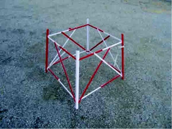 Barrière de chantier garde-fou rouge et blanc - 2,490 m - avec sangle en cuir - 20,5 kg_0