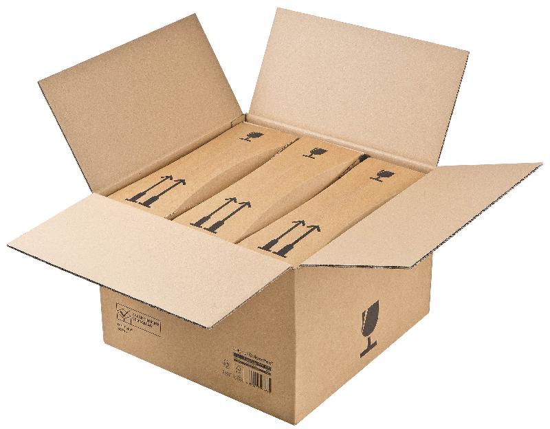Caisse carton suremballage pour 3 à 6 bouteilles - 591366 – 37,5 x 36,5 x 25 cm_0