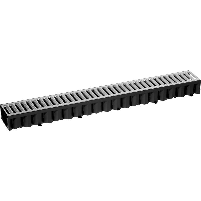 CANIVEAU ACO HEXALINE AVEC GRILLE - HT 81 1M X L129 X H81MM