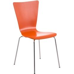 Décoshop26 - Chaise de cuisine salle à manger x1 empilable en bois orange et structure stable à quatre pieds en métal 10_0003239 - 3000251471380_0