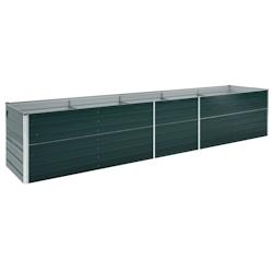 Helloshop26 - Jardinière lit surélevé plantes fleurs jardin acier galvanisé 400 x 80 x 77 cm vert 02_0001121 - 3000074801531_0