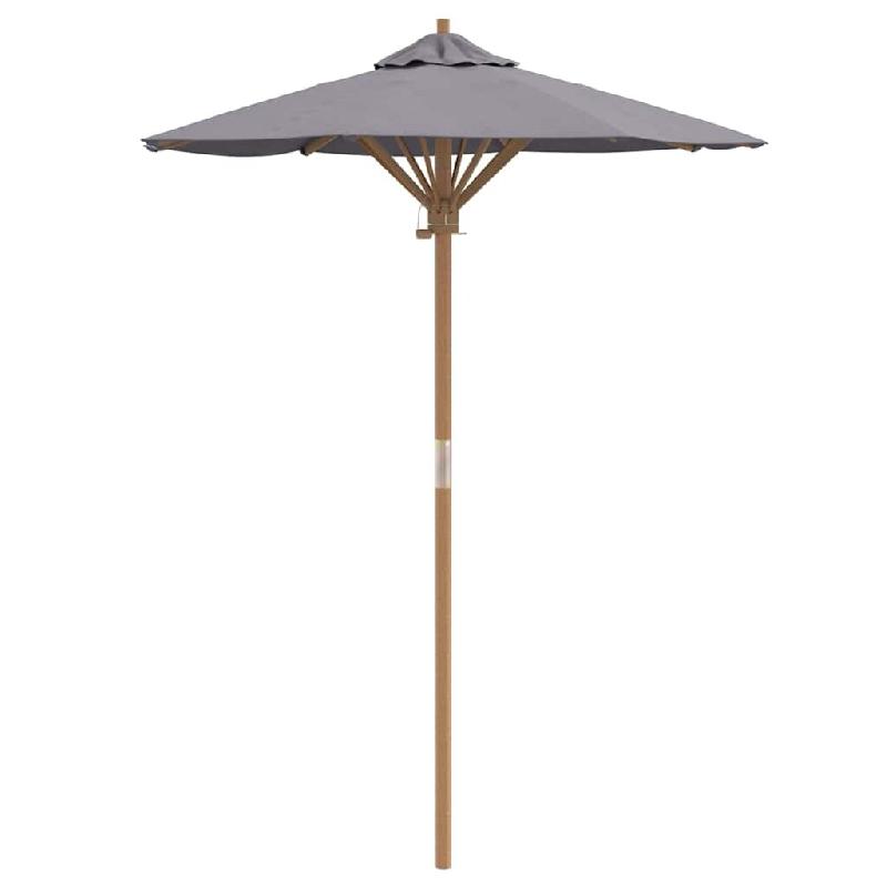 Helloshop26 - Parasol de jardin rond léger avec poteau détachable 270 x 260 cm style minimaliste en bambou gris foncé 02_0058245 - gris 3000240478451_0