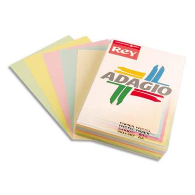 PAPIER COULEUR REY ADAGIO - COLORIS PASTELS ASSORTIS - A4 - 160 G - RAMETTE DE 250 FEUILLES